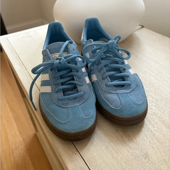 Adidas Women's Blue Suede Athletic Shoes - Picture 2 of 5